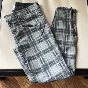 Current/Elliott Soho Zip Stiletto Plaid Denim - Size 0 (26)